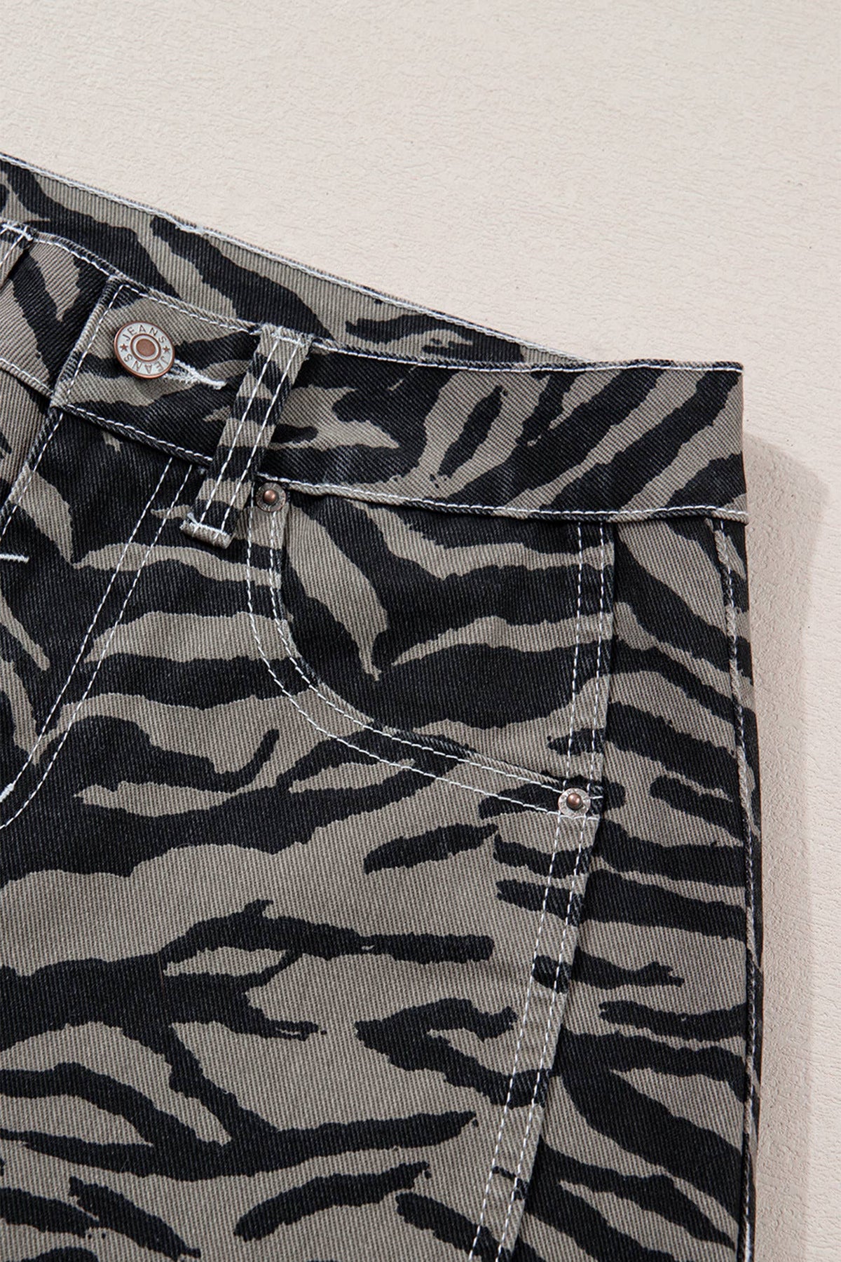 Wild Stride Zebra Barrel Jeans