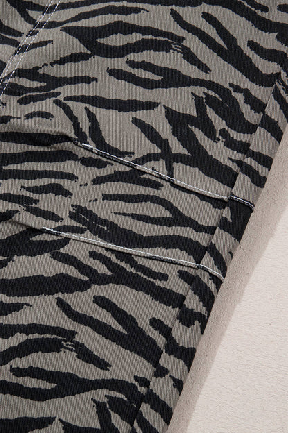 Wild Stride Zebra Barrel Jeans