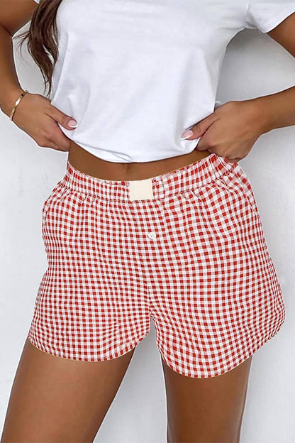 Plaid & Playful High Waist Shorts