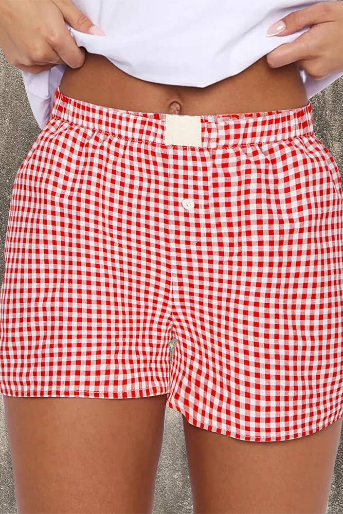 Plaid & Playful High Waist Shorts