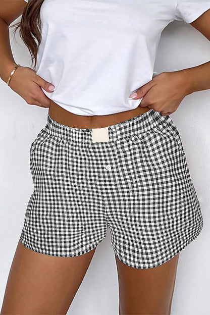 Plaid & Playful High Waist Shorts