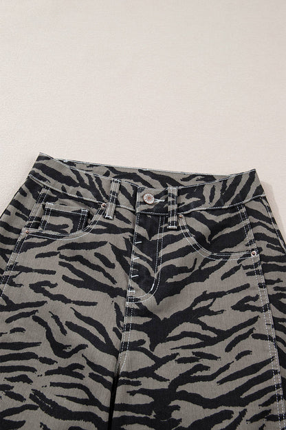 Wild Stride Zebra Barrel Jeans