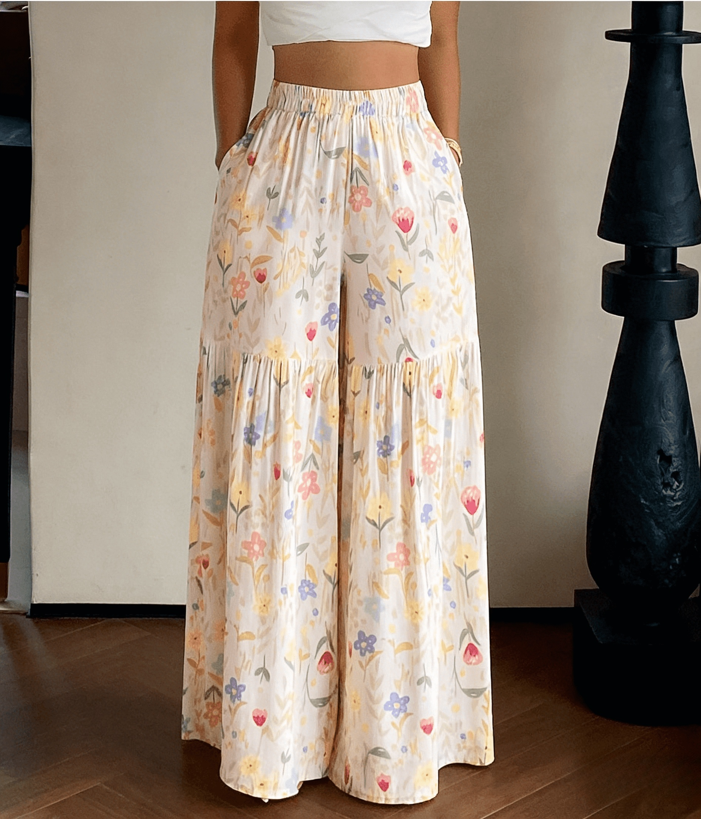 Wildflower Tiered Wide-Leg Pants
