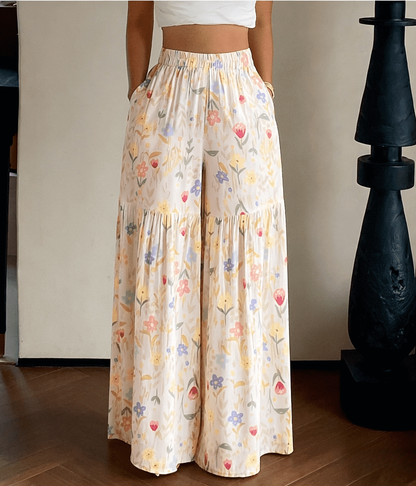 Wildflower Tiered Wide-Leg Pants