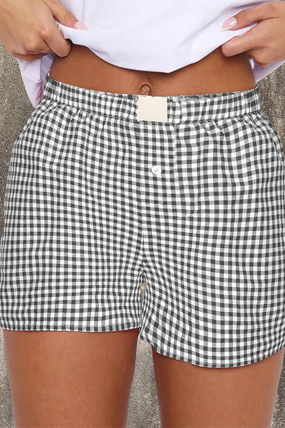 Plaid & Playful High Waist Shorts