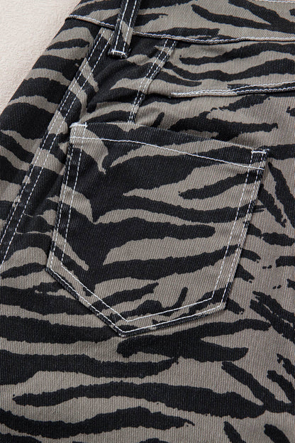 Wild Stride Zebra Barrel Jeans