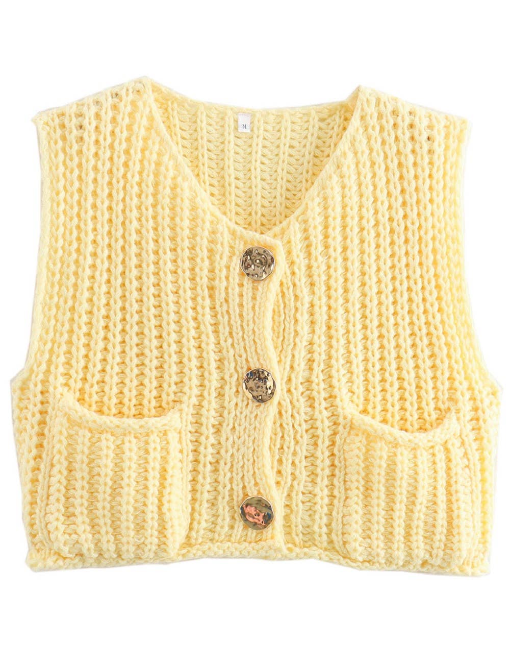 Butter Yellow Crop Sweater Vest