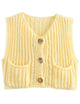 Butter Yellow Crop Sweater Vest