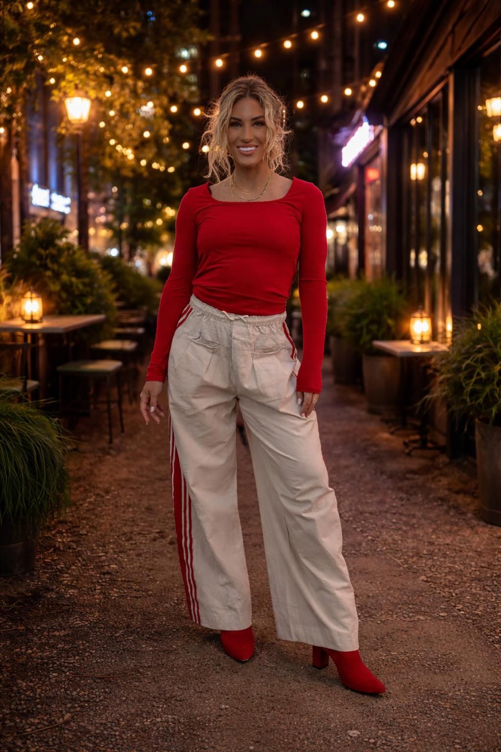 Sport Striped Wide Legged Pants