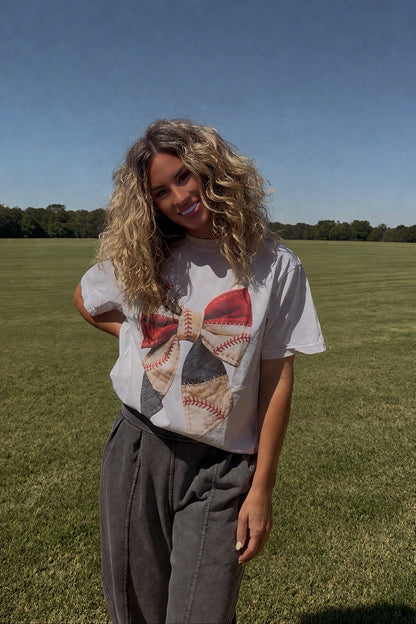 Red, White, Blue Bow Tee