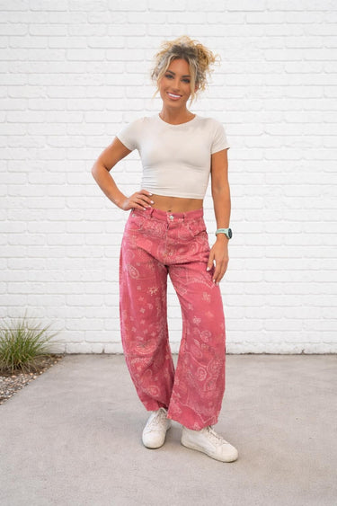 Rose Paisley Statement Denim