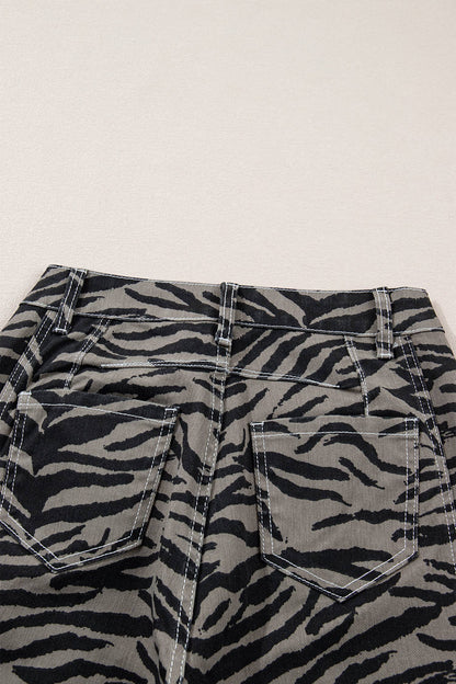 Wild Stride Zebra Barrel Jeans