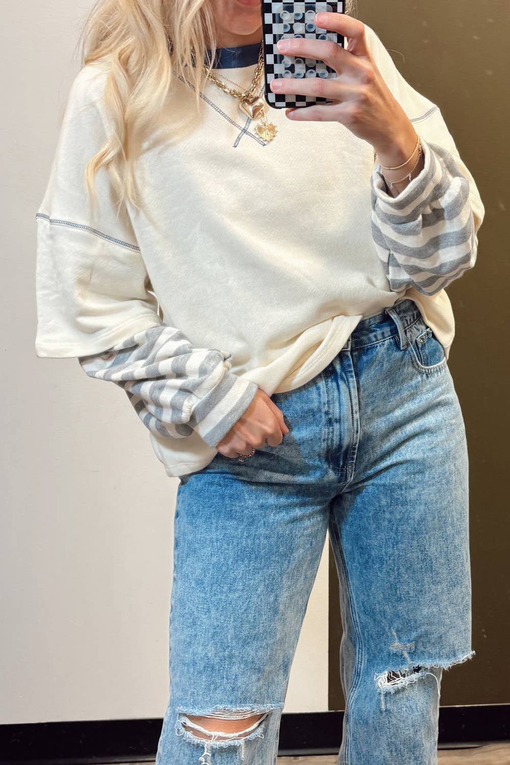 Striped Patchwork Top