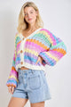 Rainbow Chunky Knit Oversized Cardigan