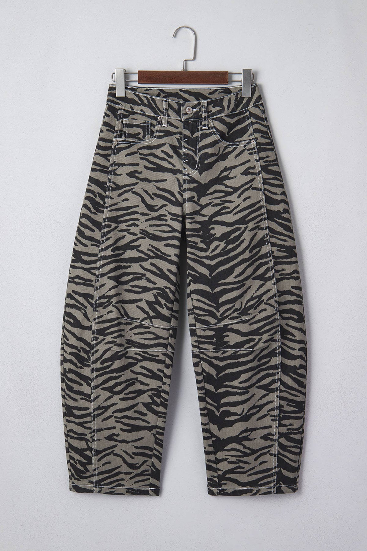 Wild Stride Zebra Barrel Jeans