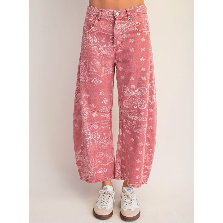 Rose Paisley Statement Denim