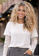 Elevated Layered Tee — White Lace